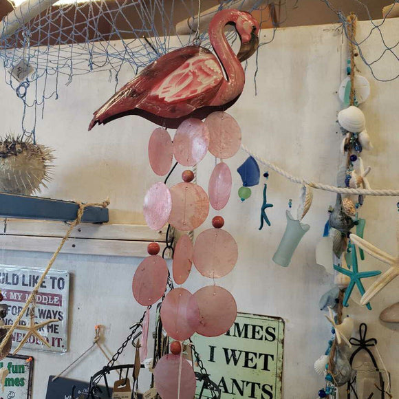 Capiz Shell + Metal Flamingo