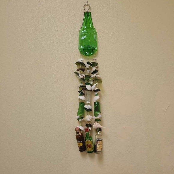 Green Wind Chime With Bottles