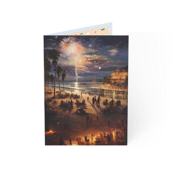 Happy New Year Beach Greeting Cards (1, 10, 30, and 50pcs)