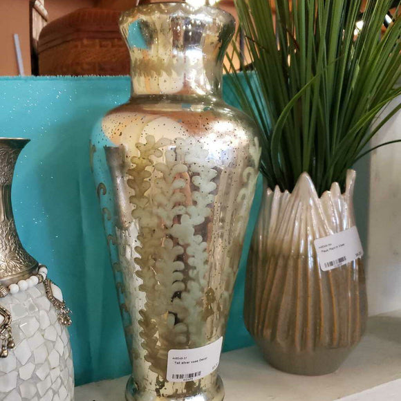 Tall silver vase Decor