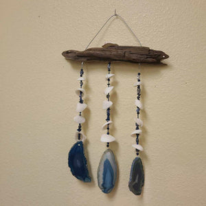 Blue Wind Chime With Agate Slabs
