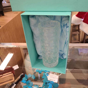 Tiffany vase with original box--Weave design